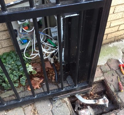 Electric gates needing repairs